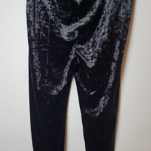 NWT GOOD AMERICAN Medium Crushed Velvet Disco Pant Black Sz 6/ 3X Plus - Picture 5 of 10